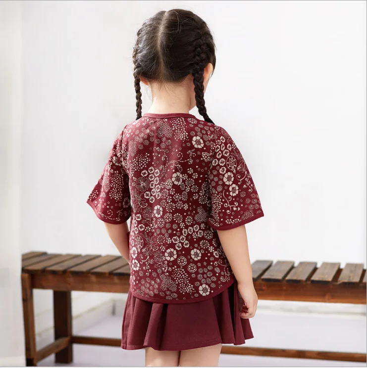 
children clothes cotton and crepe chinese traditional clothing costume cheongsam kids hanfu dress 