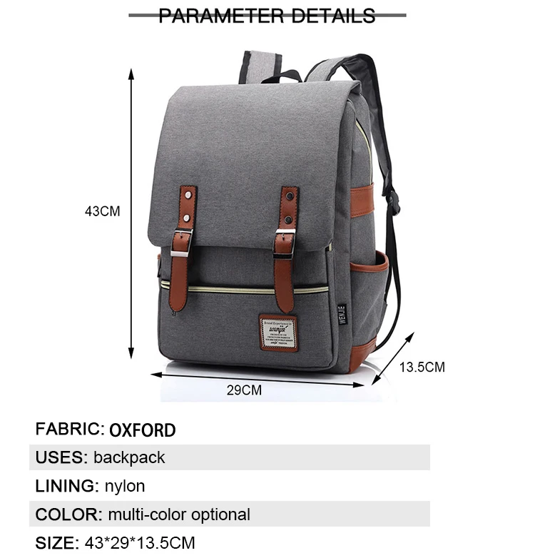
Private label unisex big bookbags boy custom gray solid colour university school backpacks for men 
