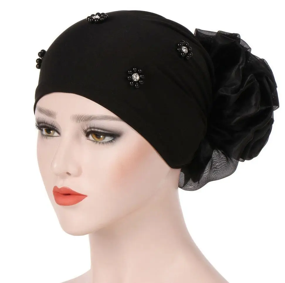 EP_ Women's Flowers Muslim Beanie Cap Snood Cancer Hat for Chemo Hair Loss Novel 