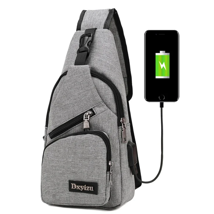 

Sling Bag with USB Charging Port Canvas Chest Bag for Hiking Backpack, Many colors