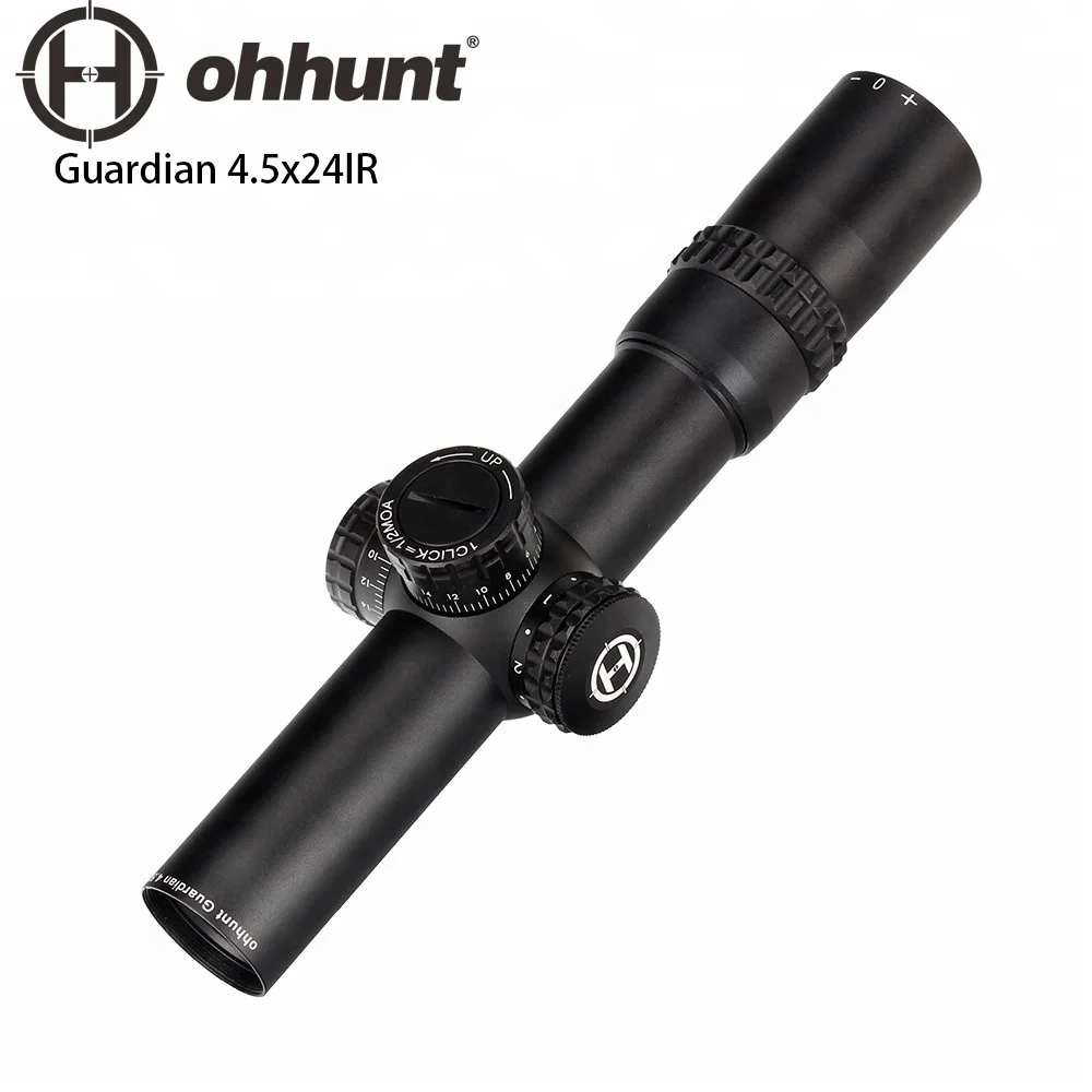 

ohhunt Guardian 4.5x24 IR Hunting Rifle Scope Half Mil Red Dot Reticle Turrets Reset Riflescope