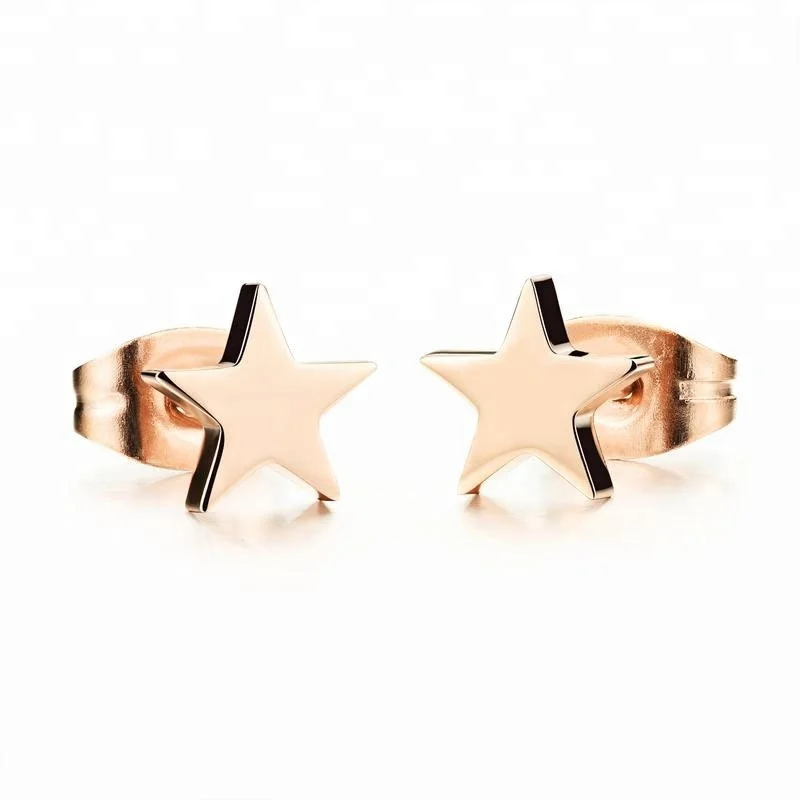 

Plated Rose Gold Women Stud Earring 316L Stainless Steel Fashion Star Earrings