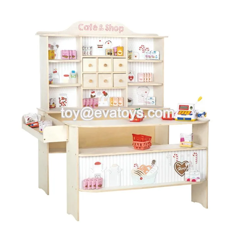 wooden play shop and cafe