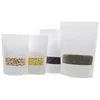 Wholesale Standing Up Pouches Packaging Bags White Kraft Paper For Nuts