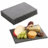 Black slate coaster naturally edge slate cheese board set