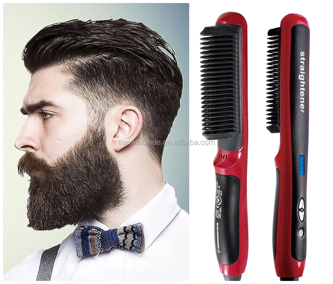 Enhanced Ionic Beard Straightener Comb,Hair Straightening Brush Instant  Styling Comb For Men - Curling And Straightening All Ki - Buy Beard  Straightener Comb,Electric Brush,Beard Comb Product on 