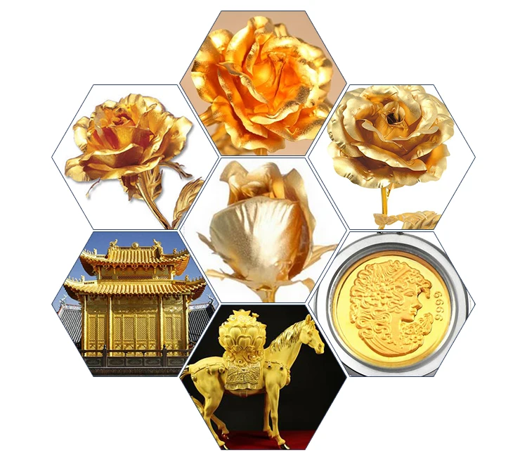 33厘米厘米 24 18k 金箔工艺品装饰真正的金箔别墅装修纯金色叶