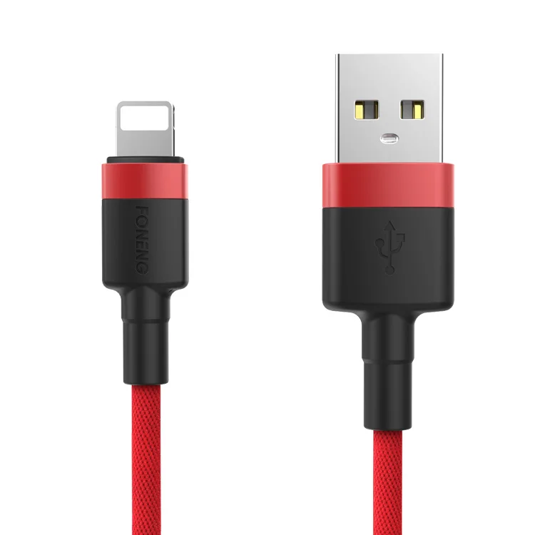 

FONENG Aluminum Alloy 5A Ultra Fast Charging USB Data Cable, Red;black