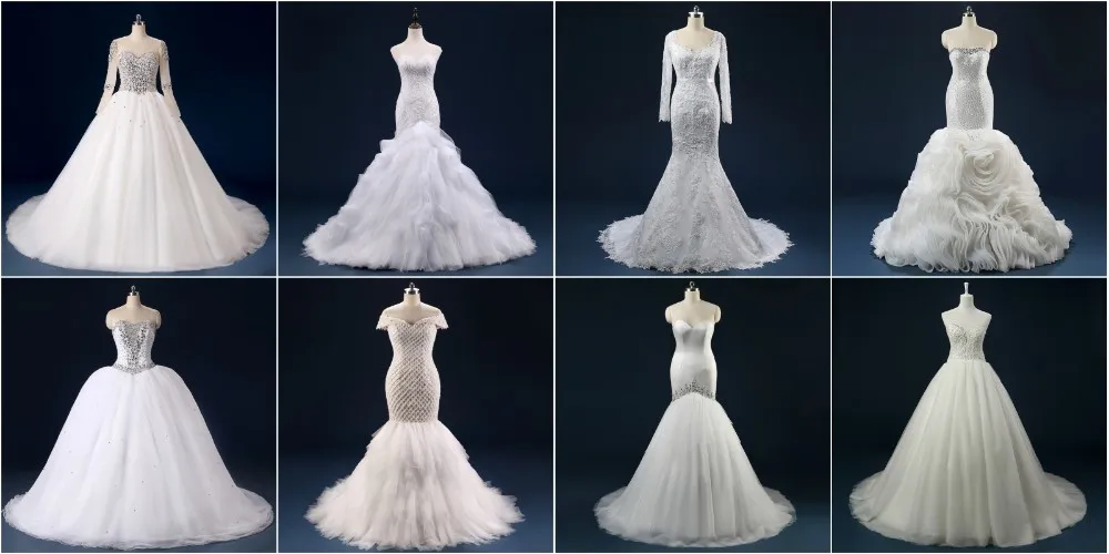 AC-1036 Elegant V Neck Long Sleeves Appliqued Detachable Skirt Mermaid Wedding Dress