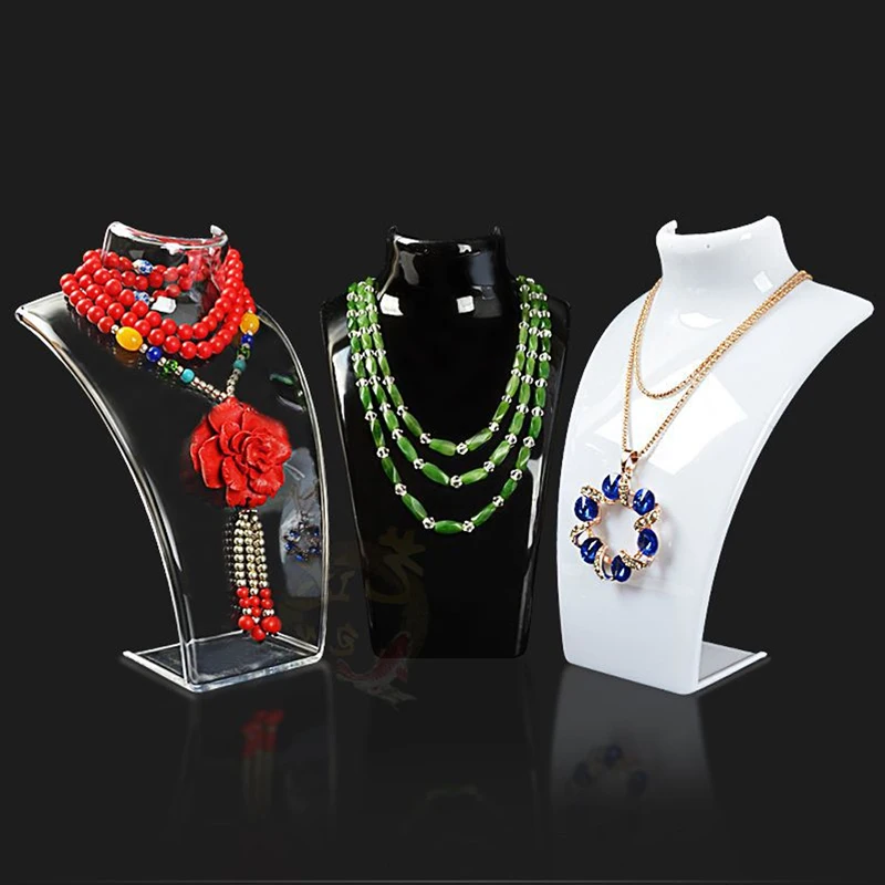

Hot Sale Three Colors 20*13.5*7.3CM Mannequin Necklace Jewelry Pendant Display Stand Holder Show Decorate Jewelry Display Shelf
