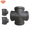 Black steel fire fighting Cast Banded Malleable iron pipe fitting Cross