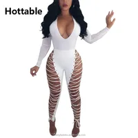 

2018 Women's Sexy PU Leather Lace Up Bandage High Waist Party Night Club Pencil Pants