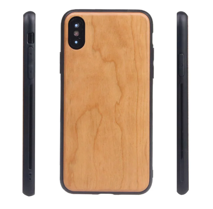 Accept OEM order low MOQ real bamboo for iphone x case wood