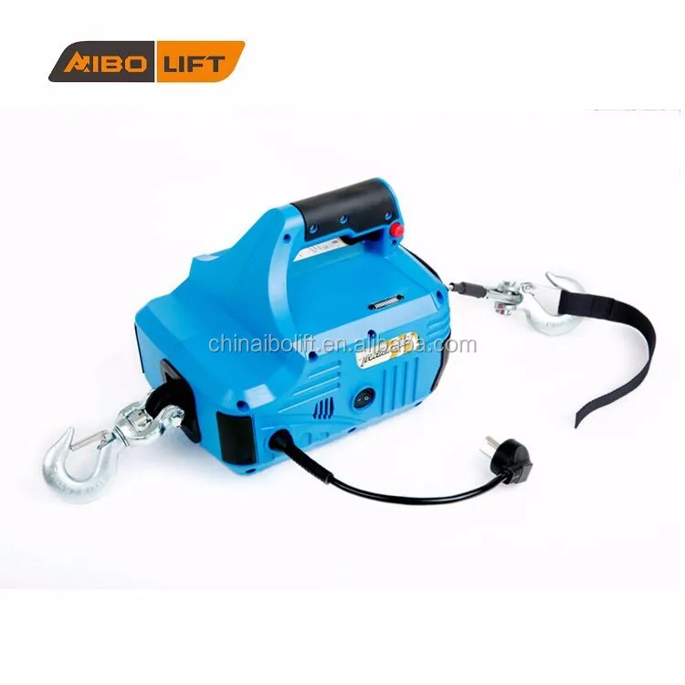 Anbull Portable Electric Winch/Hoist AC 100-240V Corded Electric Winch 15 Foot Aviation Grade Galvanized Steel Wire Aope 1000 Ib Pulling Capacity Wireless Remote Control 