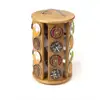 bamboo coffee bag rack with stainless steel handle
