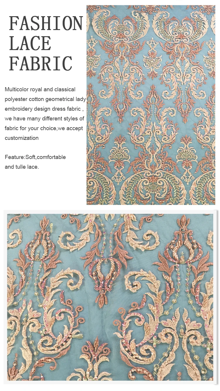 Exotic Embroidered Mesh Fabric Saree Beaded Pearl Tulle Fabric Buy