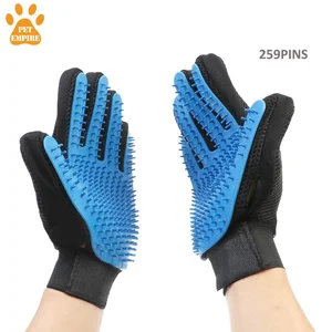 Image of YoberPet 2 in 1 Enhanced 255-259 Tips Dog Pet Grooming Glove with Five Finger Glove