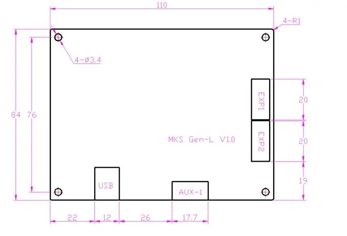 Biqu 3D Printer Board MKS Gen l v1.0 controller integrato compatibile con ramps1.4/supporto MEGA2560 R3 A4988/8825/TMC2208/TMC2100 drivers