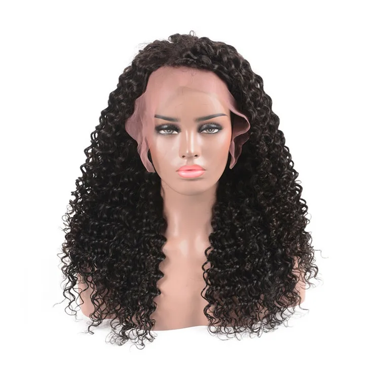 

100% Unprocessed Malaysian Human Hair Deep Curly Full Lace Wig With Baby Hair