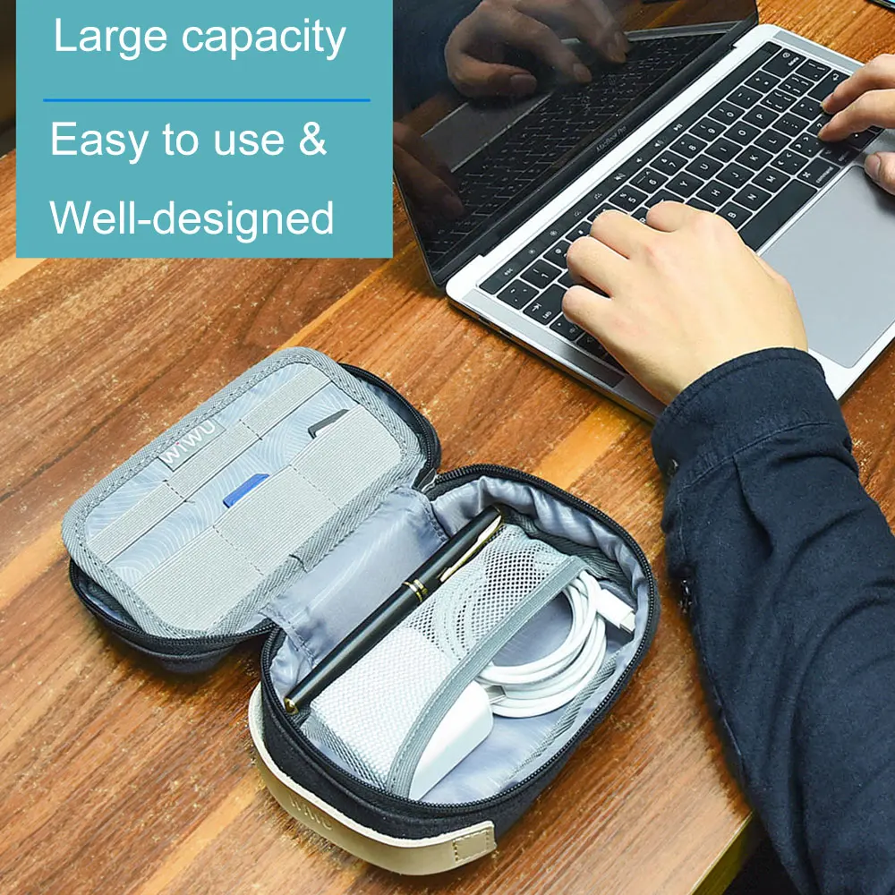 WIWU Manufacture Electronics Accessories Carry Case Travel Organizer Bag For Cable Earphone Power Bank Charger Digital Gear Bag