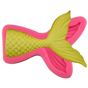 Image of Mermaid tail shaped fondant silicone molds for cake decorating