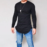 

Wholesale Cotton Blended Curved Hem T shirt For Men