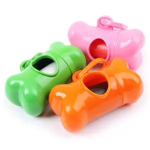 Image of Dog Bone Shape Waste Poo Garbage Dispenser Box Clean Up Bags Holder