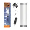 Factory supply drill driven long reached dryer vent duct cleaning sweeping brush kit