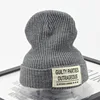 Custom Woollen hat children autumn knit winter new wool pure color cap men's cold hat