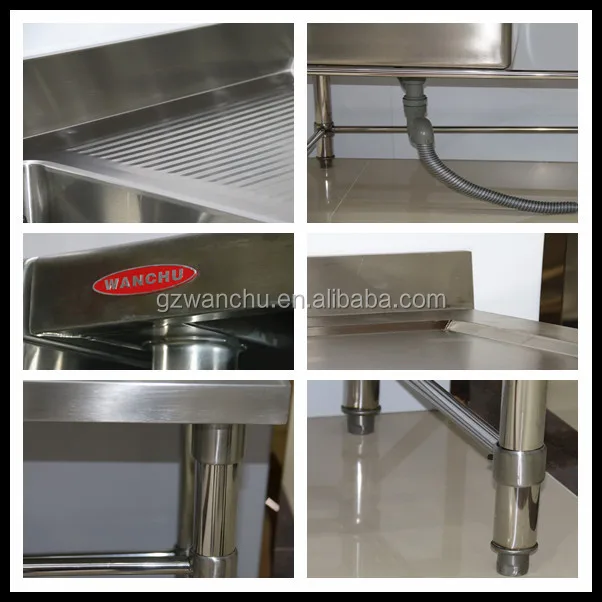 Commercial Heavy Duty Sink Bench Restaurant Kitchen 304 Stainless Steel