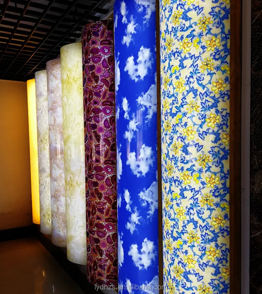 
Artificial alabaster translucent sheet for lights decoration. 