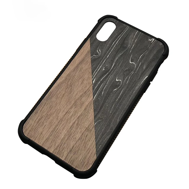 

Hot sale accept custom for iPhone for Samsung TPU PC stick solid wood mobile phone case high quality popular tpu pc phone case