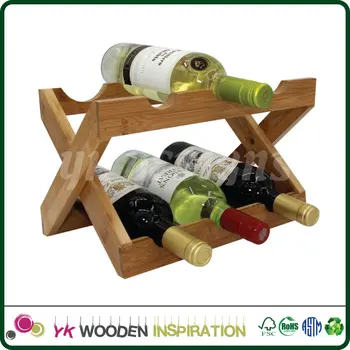 Wine Rack 6 Bottle Holder Storage Wood Bar Kitchen Home Decor