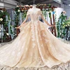 Jancember HTL564 2019 Sweetheart Lace Appliques Court Train Cap Sleeve Sheath Wedding Dress Bridal Gown foe Ladies