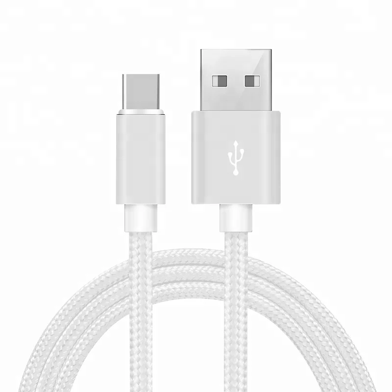 

Hot Selling Product 3ft Nylon Cord Type c Charger Cable, Silver/red/gold/rose red/black/blue