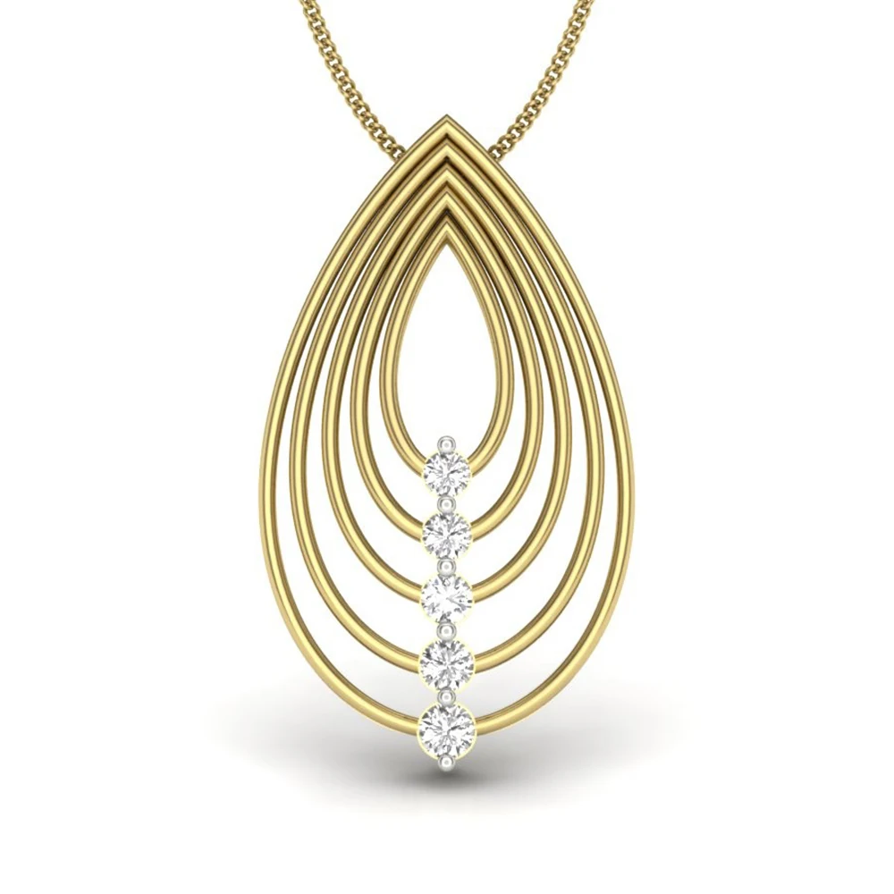

Multiple Circle Fashion Design Pendant Gold Plated Necklace For Women