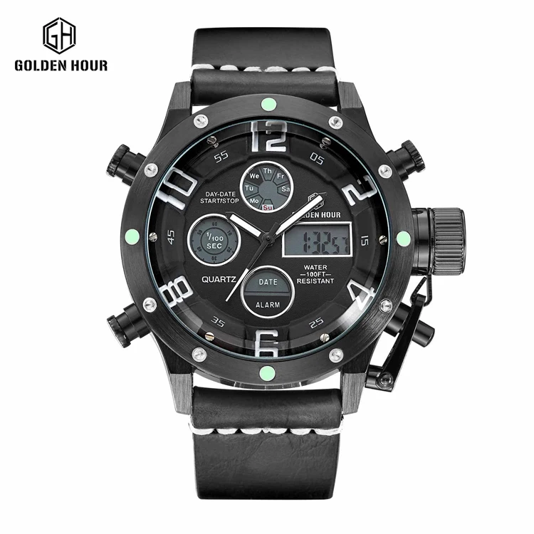 

Golden Hour 106 leather Watches Mens Rreloj Hombre Golden watch, Luxury Casual steel Business Imitate quartz Watch Male
