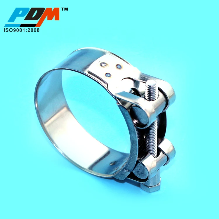 PATIKIL T-Bolt Hose Clamps With Spring, 2 Pack 304 Stainless Steel Adjustable Worm Hose Clamp Working Range 95-103mm(3.75-4") For 3.5" Hose ID
