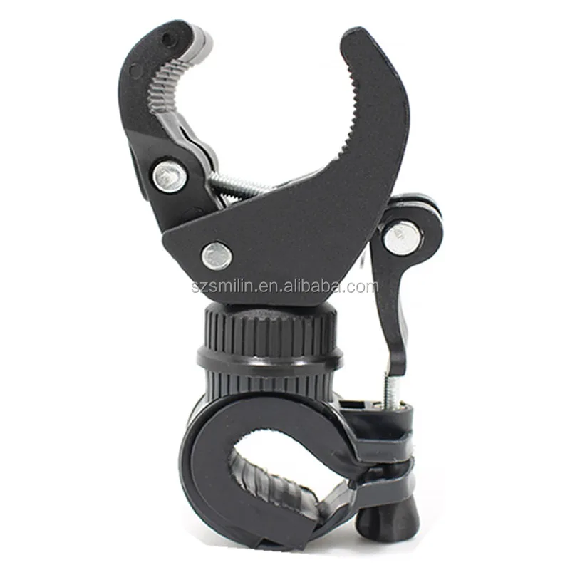 

Universal 360 degree Rotating Bike Bicycle Handlebar Mount LED Flashlight Torch Mount Clamp Clip Holder Grip Bracket, Black