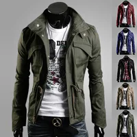 

walson JK02 M-4XL60New High Quality Trench Coat Men Single Breasted Belt Designer Solid Color Casual Mens Overcoat