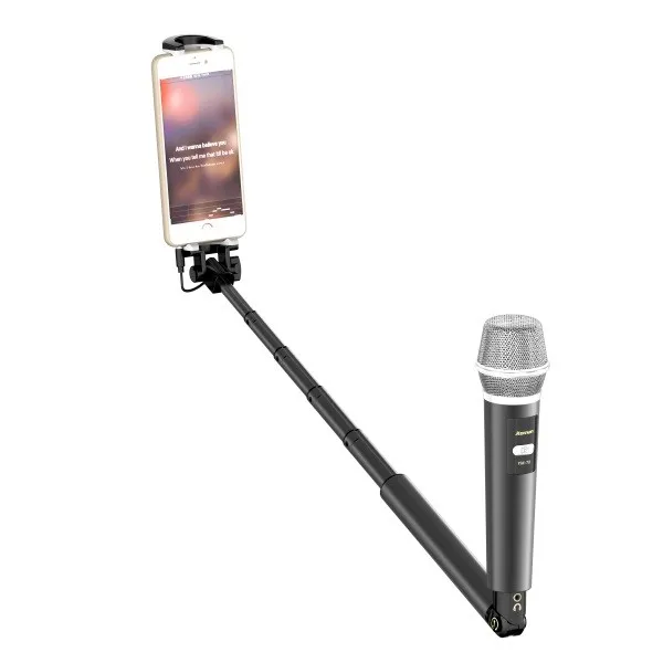 
Factory wholesale Sing along microphone selfie stick Mic Music Set aluminum selfie stick for all smart phone 