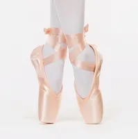 

7000054 Girls Adult Ballet Dance Shoes Shiny Satin Pink Ballet Pointe Shoes For Women