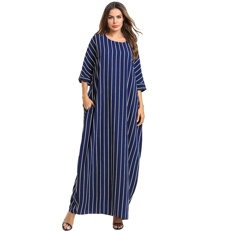 

Women Summer Stripe Dress summer women casual loose clothing women party dress, N/a