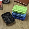 Silicone 6 Cavities Ice Cube Tray Sphere Shape Easy To Fill Water Flexible Ice Maker For Whiskey and Cocktails FDA Appoved