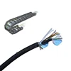 Highly flexible drag chain cable resistant to bending and wear and with spiral wrapped shield