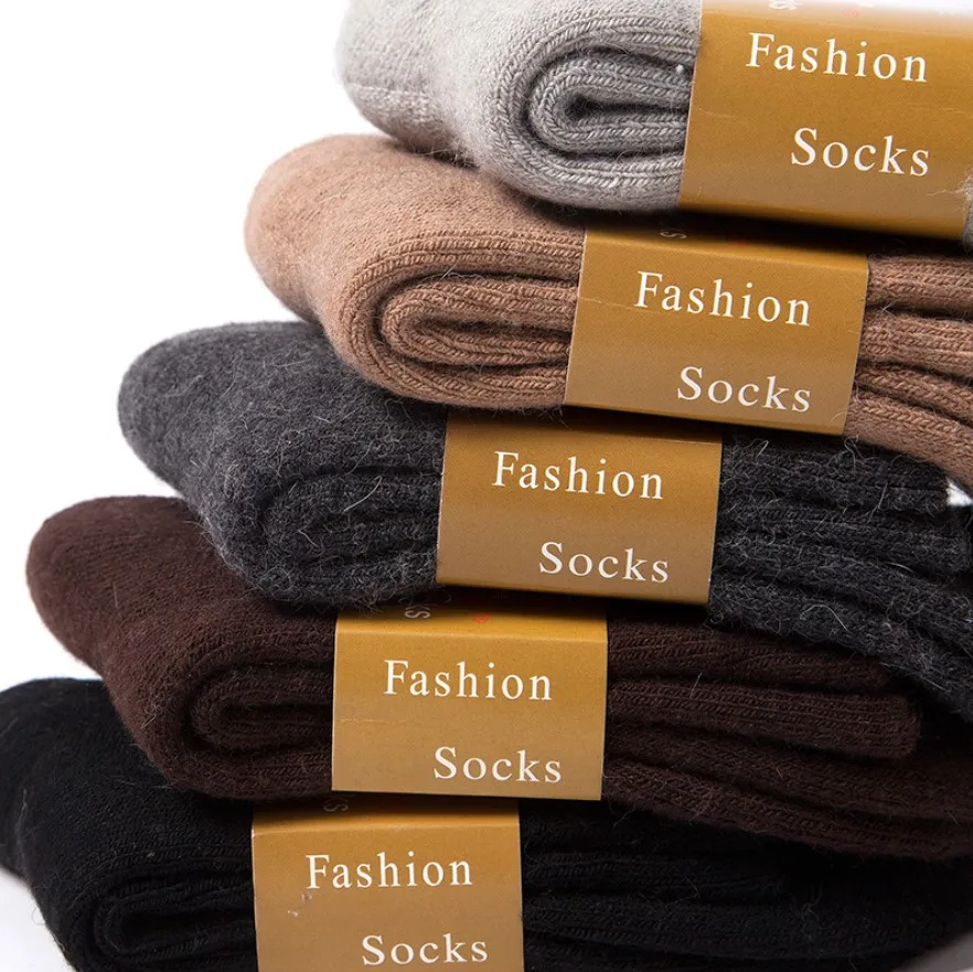 

wholesale crew terry thick warm winter mens wool socks, 5 colors