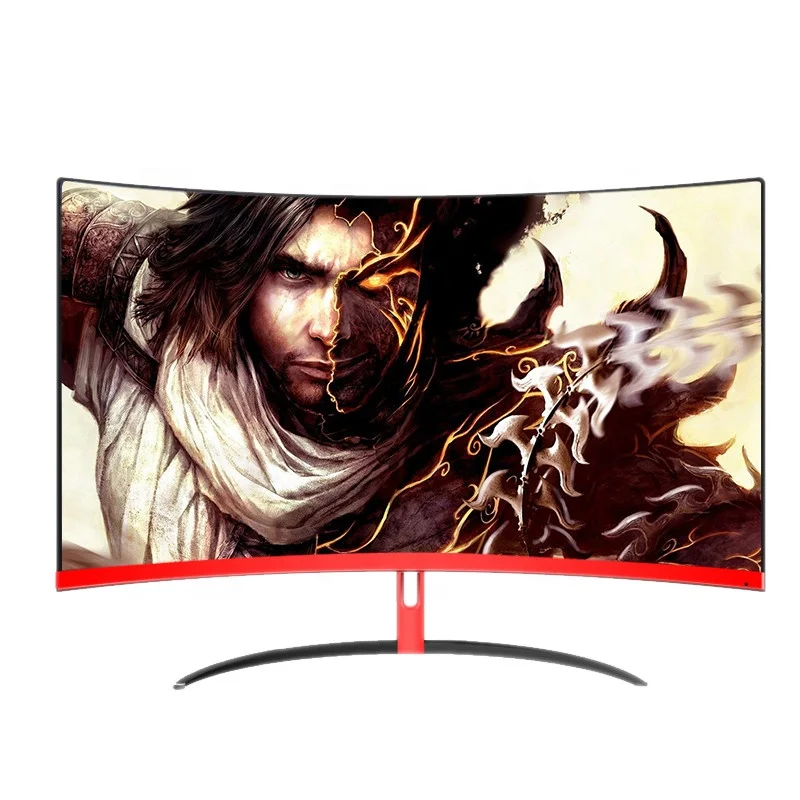 

2018 hot sales 32 inch Curved LED Monitor 1920x1080 Cheapest LCD monitor display with VGA interface, Black