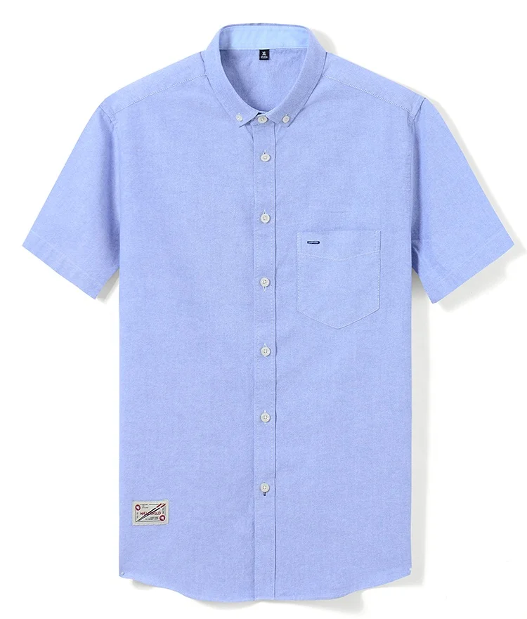 2019 new fashion design summer short sleeve 100% cotton oxford man casual  shirt