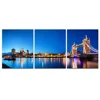 3 Panels HD Printed Tower Bridge Photo Canvas Prints Cityscape Night Scene of City Giclee Printing on Canvas/SJMT1891