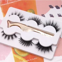 

Custom Label 3D Luxury Real Mink Fur Strips Eyelash Lashes3d Wholesale Vendor